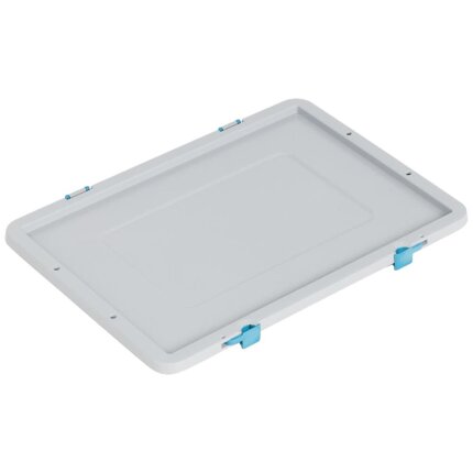 WEZ låg grå 400×300×10mm 2 faste & 2 drejbare låse