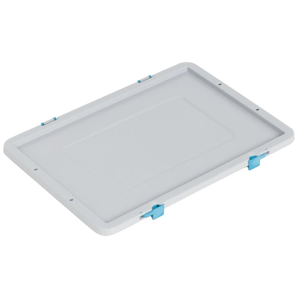 WEZ låg grå 400×300×10mm 2 faste & 2 drejbare låse WEZ låg grå 400×300×10mm 2 faste & 2 drejbare låse