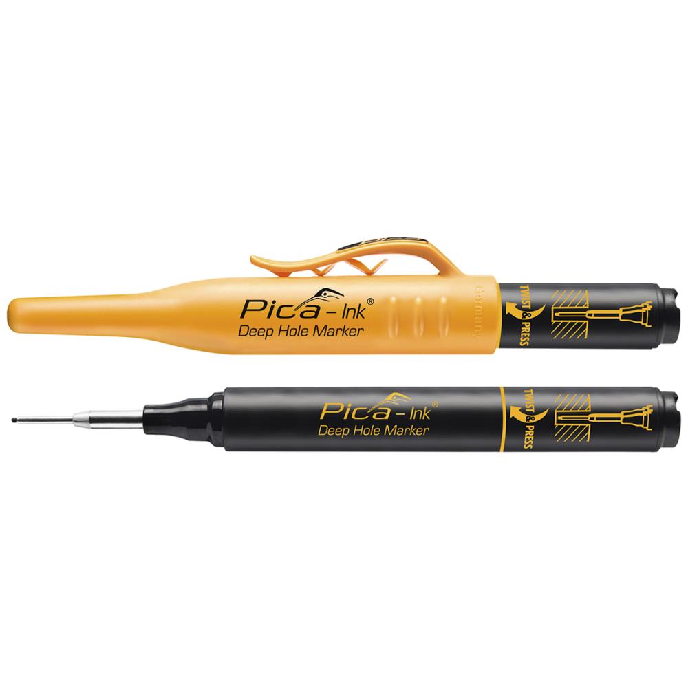 Pica Ink dybhulsmarkør med hylster, sort Pica Ink dybhulsmarkør med hylster, sort