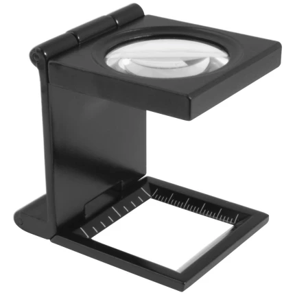 Trådtæller m/måleskala, foldbar, 7× og ø15mm linse