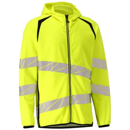 Hættetrøje m/lynlås hi-vis 19284