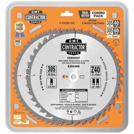 CMT Contractor rundsavklingesæt 305×2,8×30 Z40-60