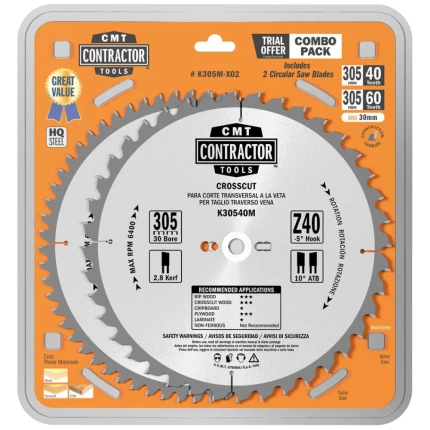 CMT Contractor rundsavklingesæt 305×2,8×30 Z40-60