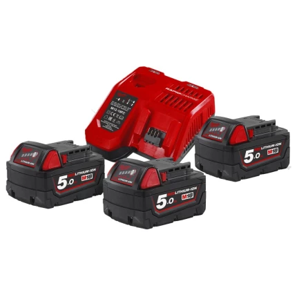 Batteripakke NRG-503, 3×18V/5,0Ah + lader M12-18FC