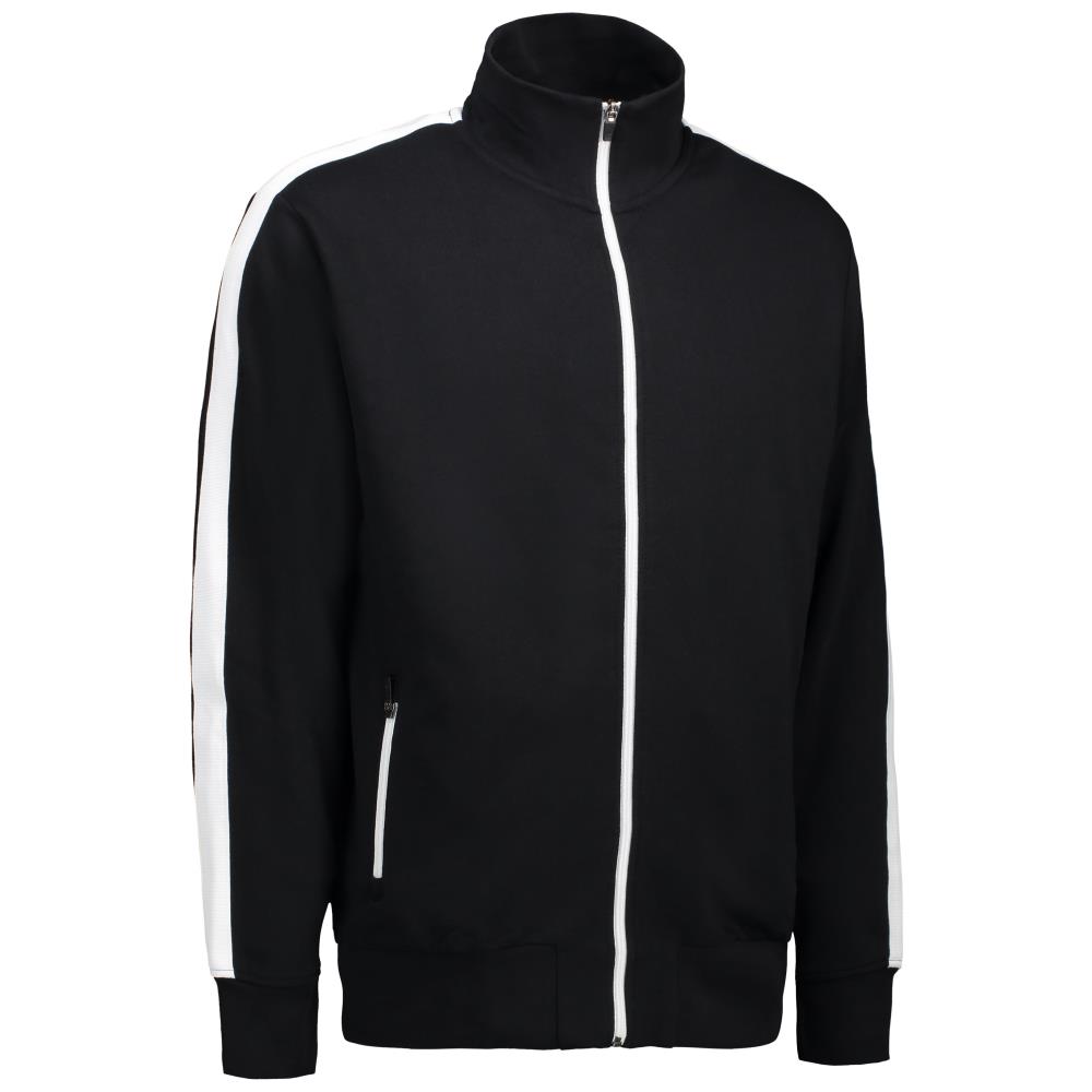 Sweat-cardigan m/konstraststrib 0626 Sweat-cardigan m/konstraststrib 0626