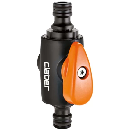 Claber samlestykke nippel/nippel m/lukkeventil