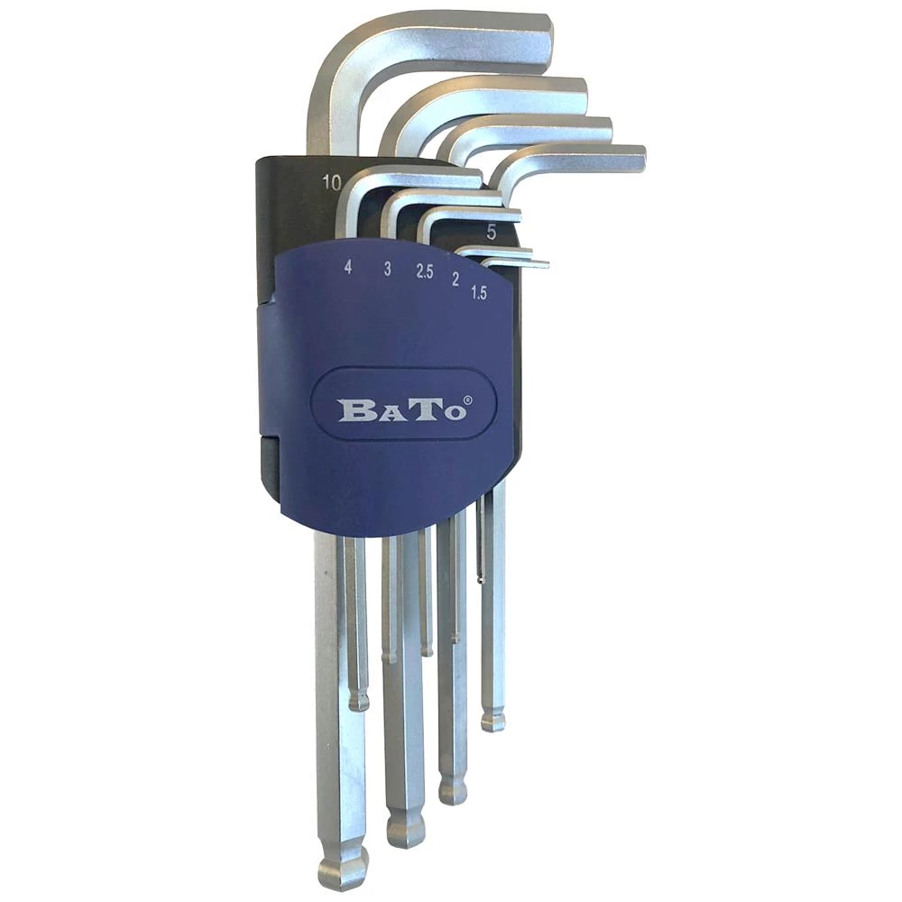 Stiftnøglesæt m/kugle 1,5-10 mm 9 dele Stiftnøglesæt m/kugle 1,5-10 mm 9 dele