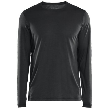 T-shirt 3538 merinould lange ærmer sort