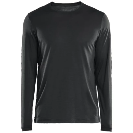 T-shirt 3538 merinould lange ærmer sort