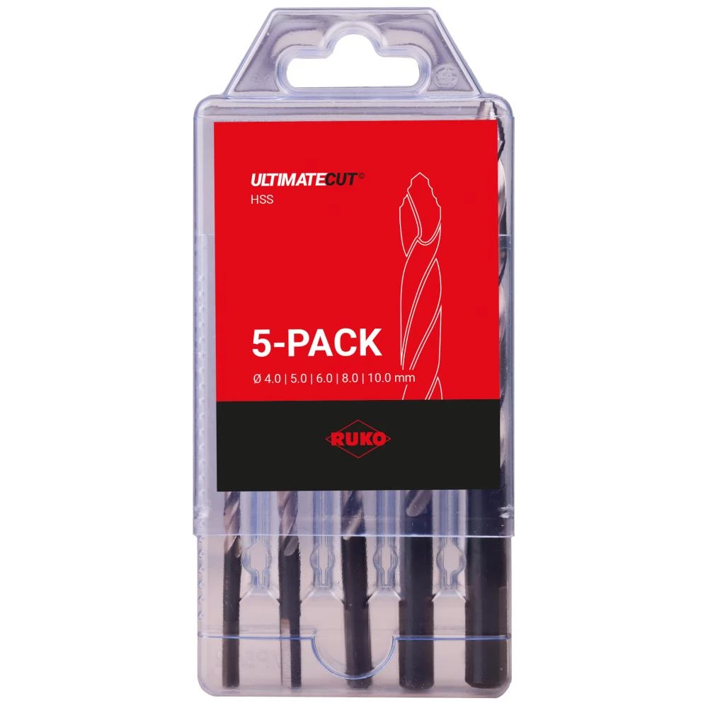 Spiralborsæt DIN338 HSS-G Flowstep 4-5-6-8-10mm Spiralborsæt DIN338 HSS-G Flowstep 4-5-6-8-10mm