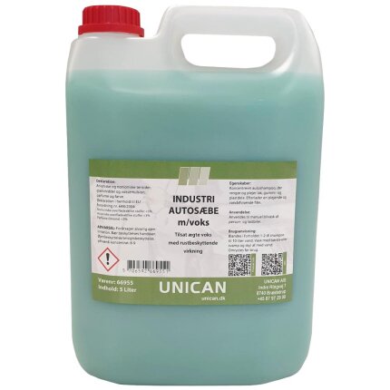 Unican industri-autosæbe m/voks 5ltr