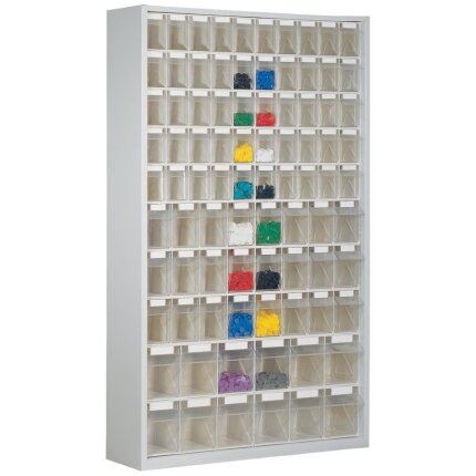 WEZ tiltboks 1270×250×2000mm, 5×10+3×8+2×6 rum grå