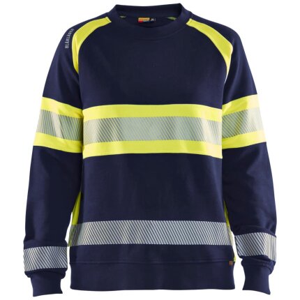 Hi-vis sweatshirt 3409 dame sort/gul M