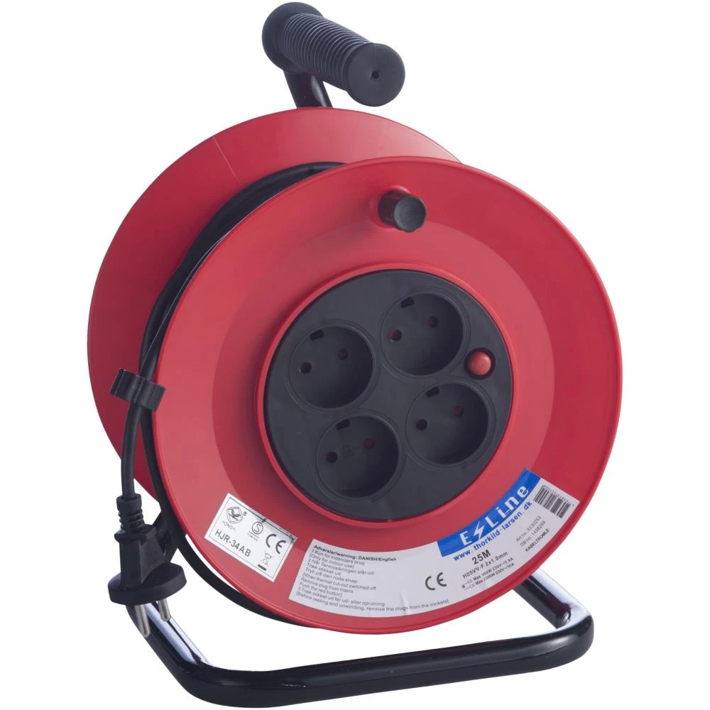 E-line kabeltromle 4×DK udtag u/jord 230V E-line kabeltromle 4×DK udtag u/jord 230V