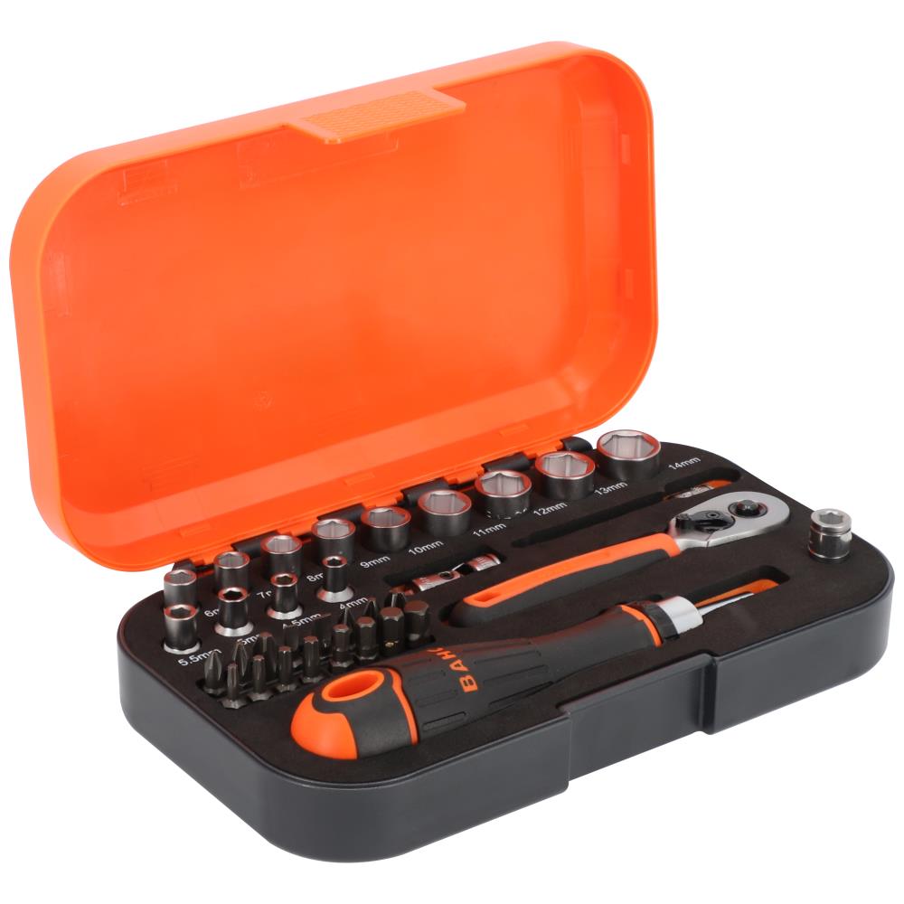 Topnøglesæt m/bits S34MC8H 1/4″, 34 dele Topnøglesæt m/bits S34MC8H 1/4″, 34 dele