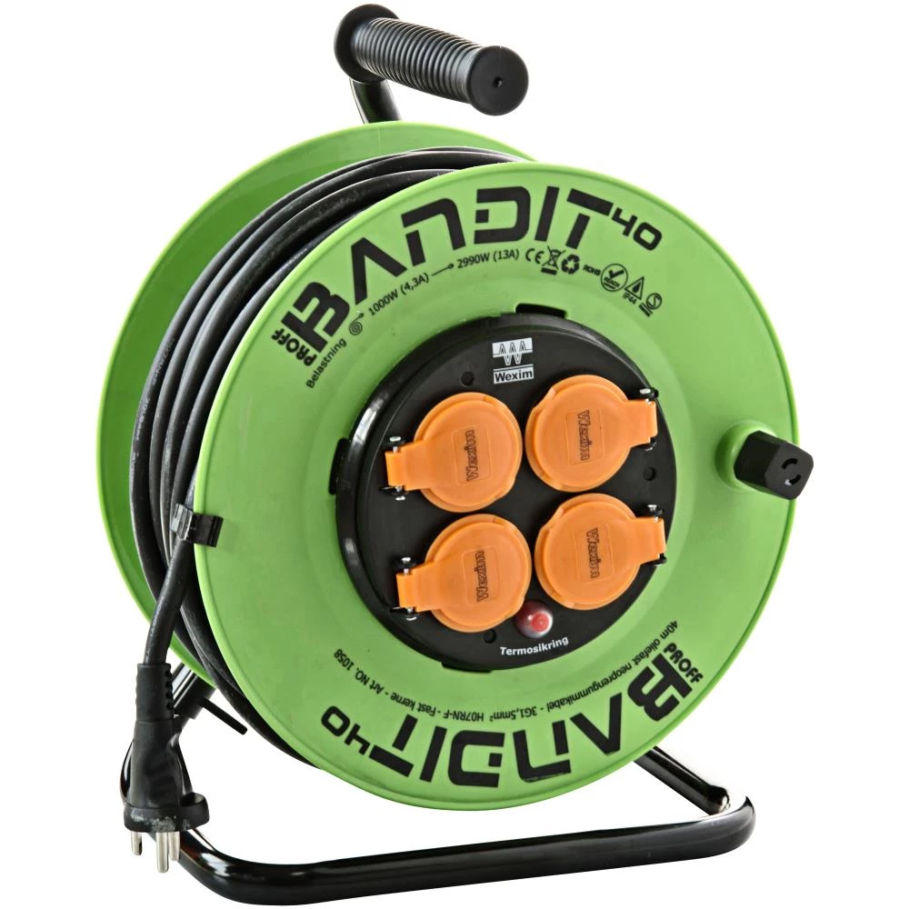 Bandit kabeltromle m/jord+fast kerne IP44 Bandit kabeltromle m/jord+fast kerne IP44