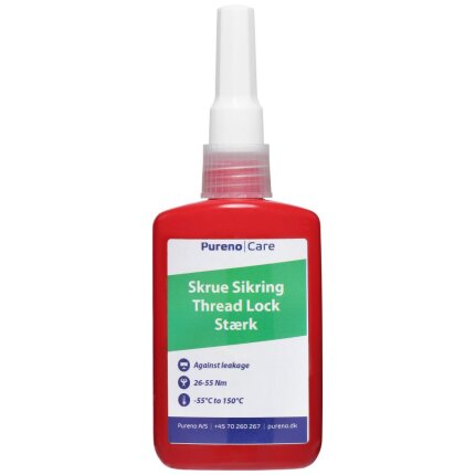 Pureno skruesikring stærk 26-55Nm, 50ml
