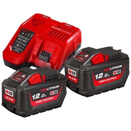 Batteripakke HNRG-122, 2×18V/12,0Ah+lader M12-18FC