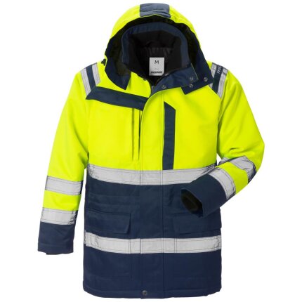 Hi-vis vinterparkajakke kl.3 4042 gul/marine 2XL