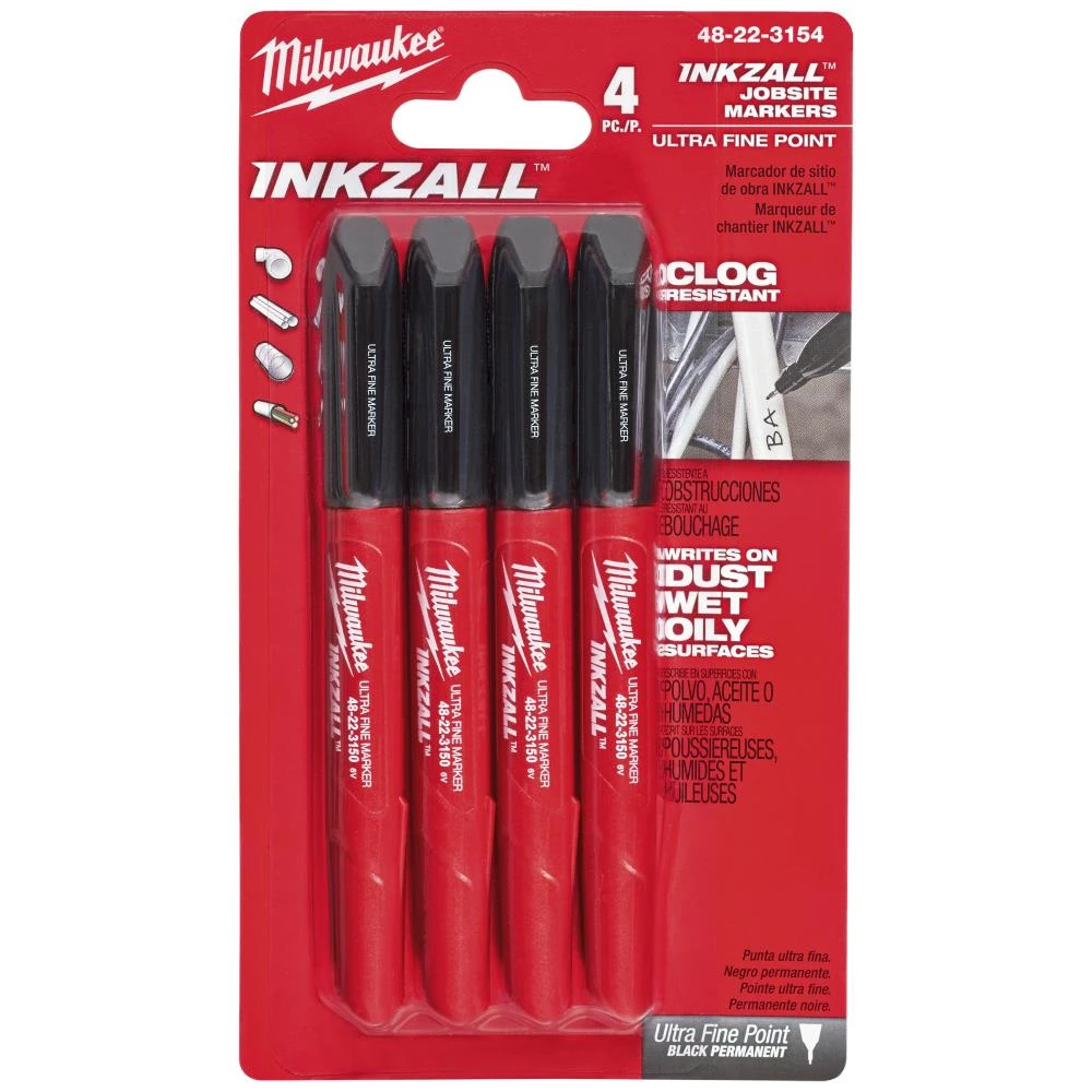 Inkzall speedmarker, ultrafin spids, sort, 4stk Inkzall speedmarker, ultrafin spids, sort, 4stk