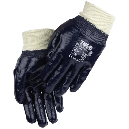 Nitril-handsker blå heldyp m/rib 7124-11