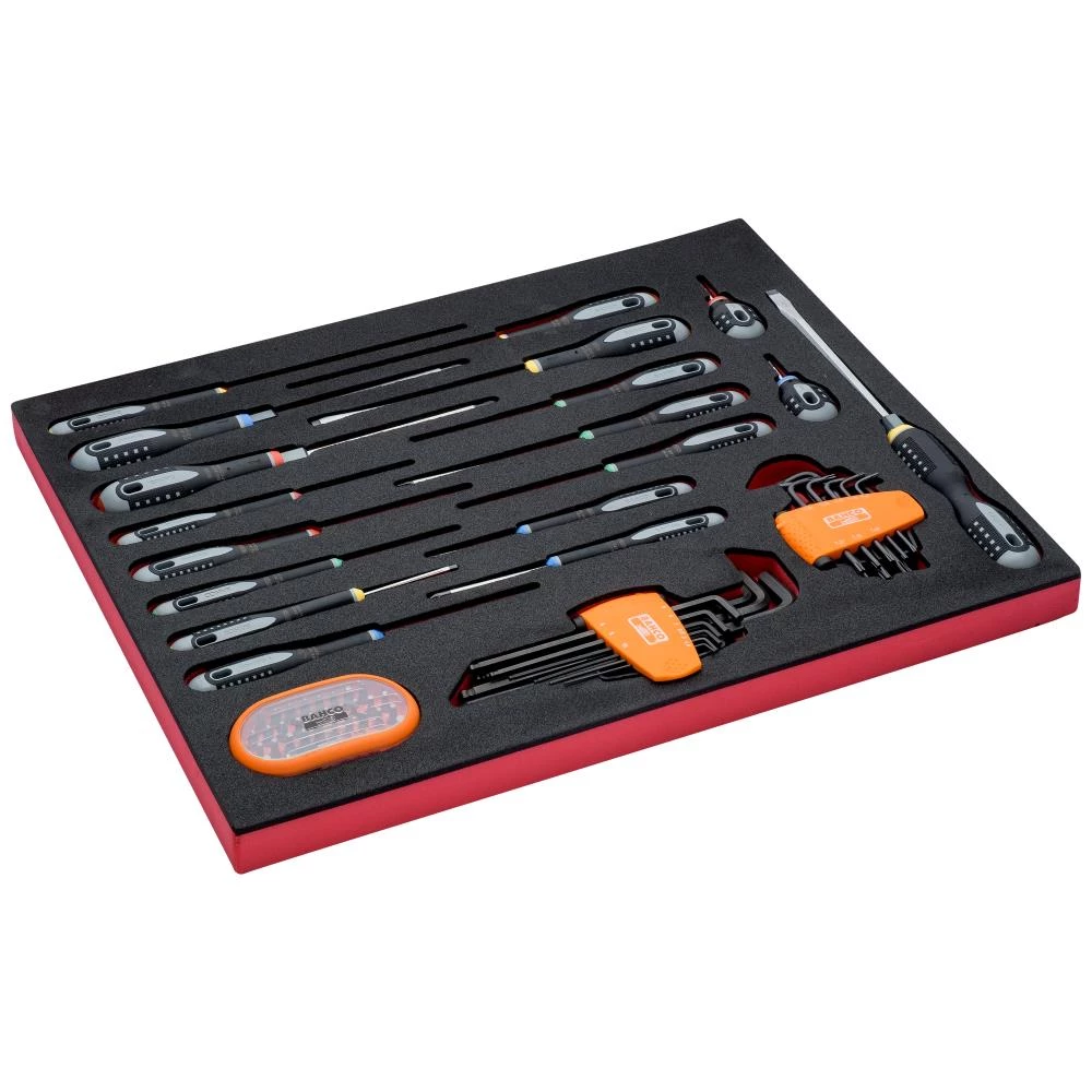 Skumindlæg Fit&Go skruetr./stiftnøgle/bit 66dele Skumindlæg Fit&Go skruetr./stiftnøgle/bit 66dele