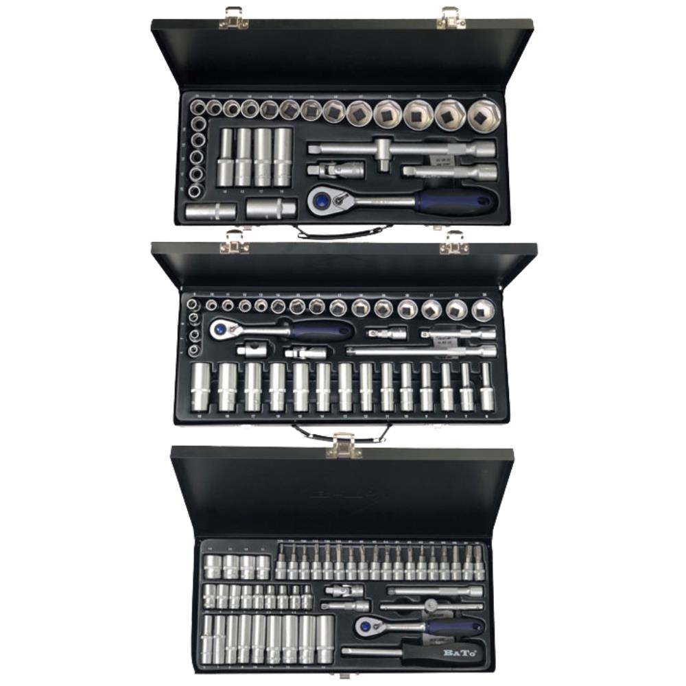 Kombipakke, 3 topnøglesæt 1/2″-3/8″-1/4″ Kombipakke, 3 topnøglesæt 1/2″-3/8″-1/4″