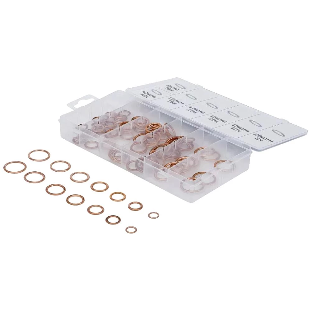 BGS O-ringsortiment kobber 4-20 mm 7 str. 95 dele BGS O-ringsortiment kobber 4-20 mm 7 str. 95 dele