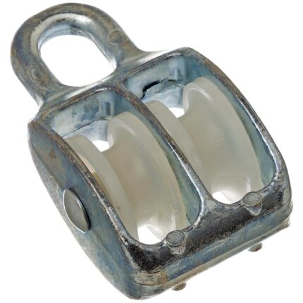 Taljeblok galvaniseret m/2 hjul 10×50mm