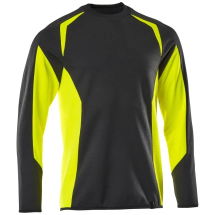 Acc. Safe sweatshirt fitted sort/hi-vis gul XS