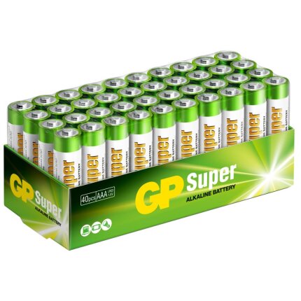 Batteri Super Alkaline AAA 24A/LR03 1,5V, 40 stk