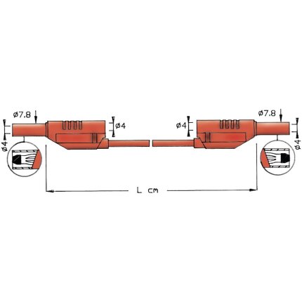 Prøveledning 2711 rød 100 cm