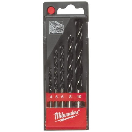 Træbor DIN7487E 4-5-6-8-10mm, sæt 5stk