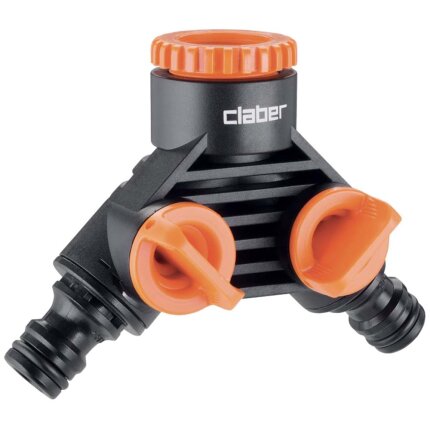 Claber Y-stykke, 2 regulerbare afgange