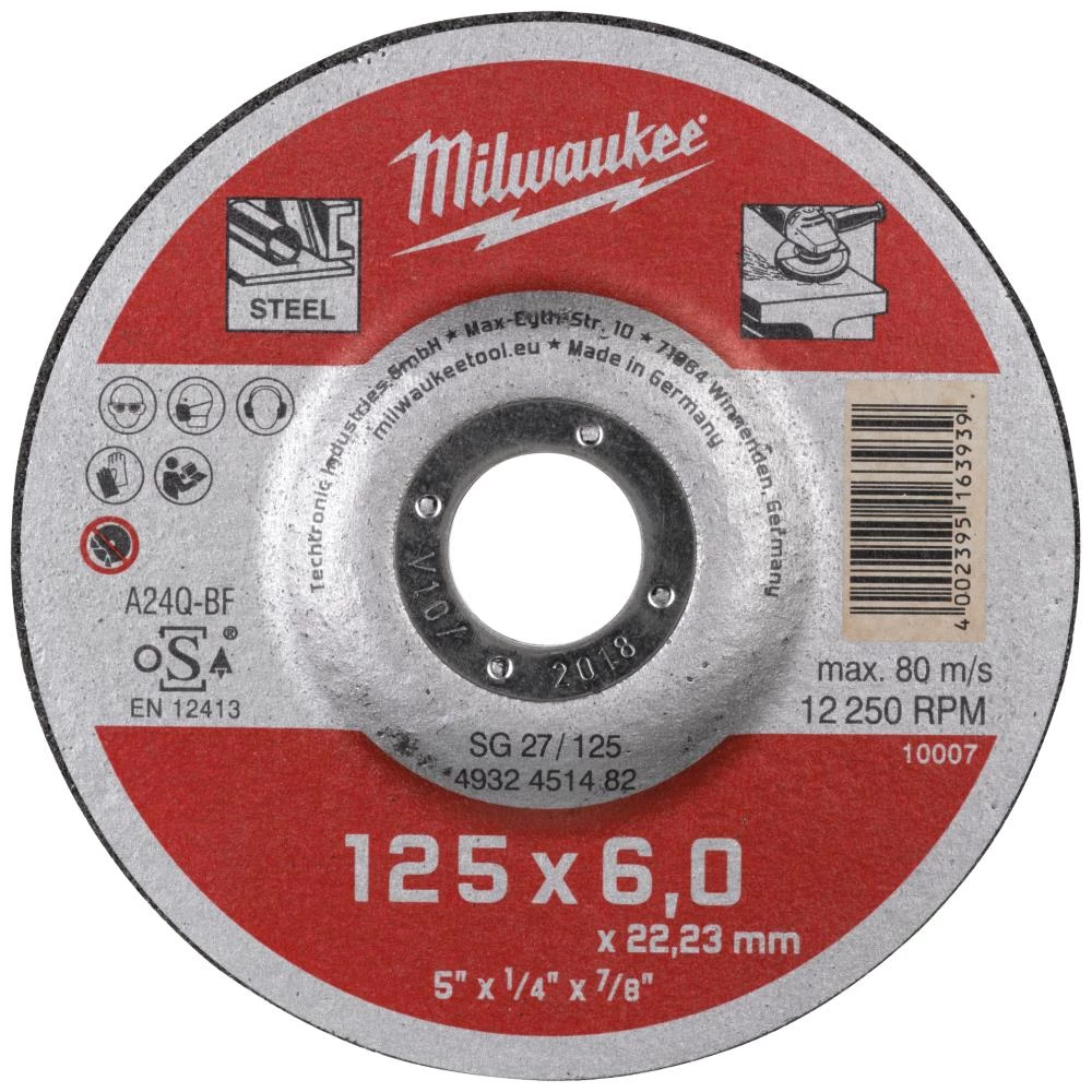 Skrubskive t/stål ø125×6 A24Q-BF Skrubskive t/stål ø125×6 A24Q-BF