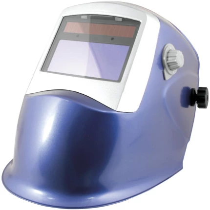 Svejsehjelm m/aut. kass., blå/sølv