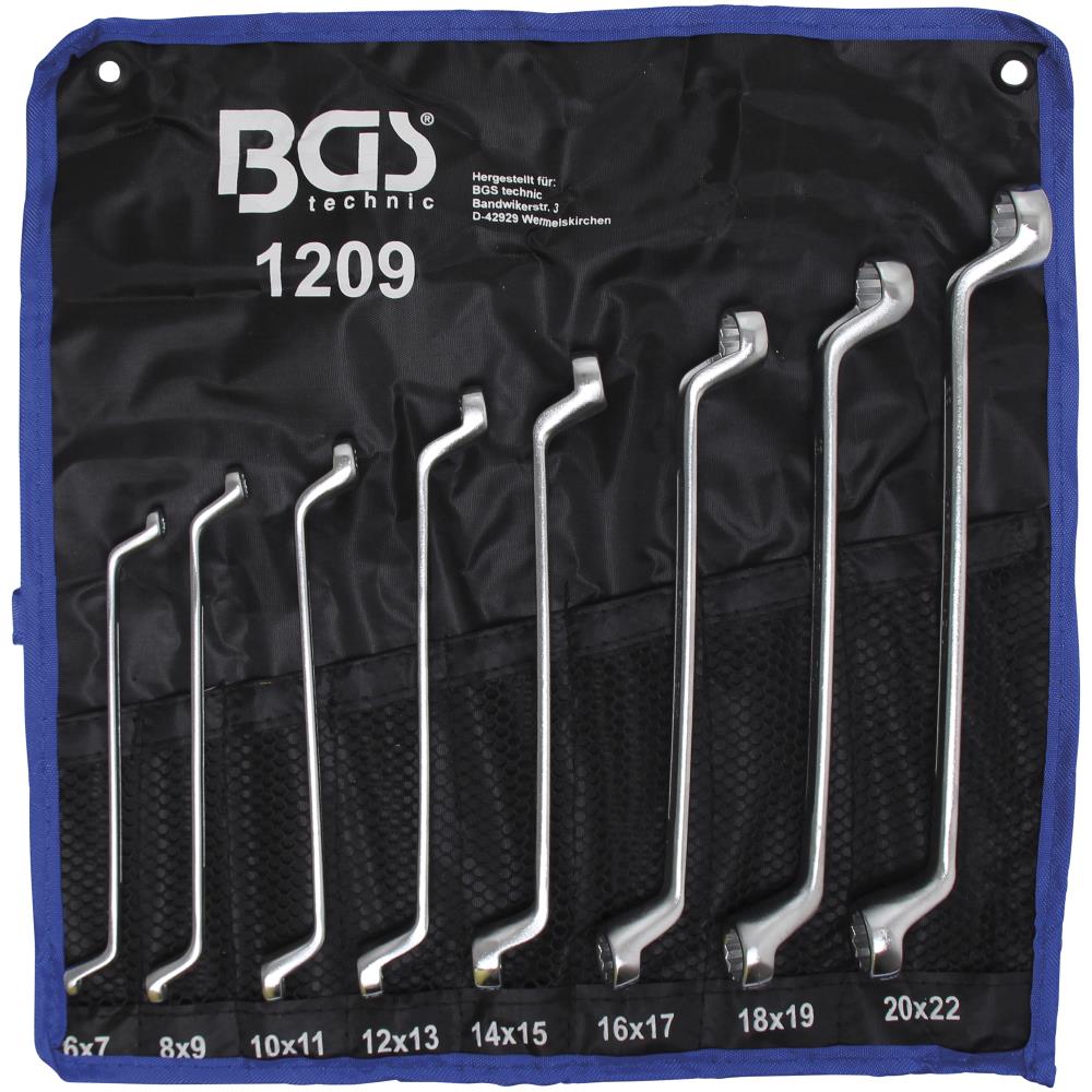 Dobbelt-ringnøgler 6-22 mm sæt 8stk Dobbelt-ringnøgler 6-22 mm sæt 8stk