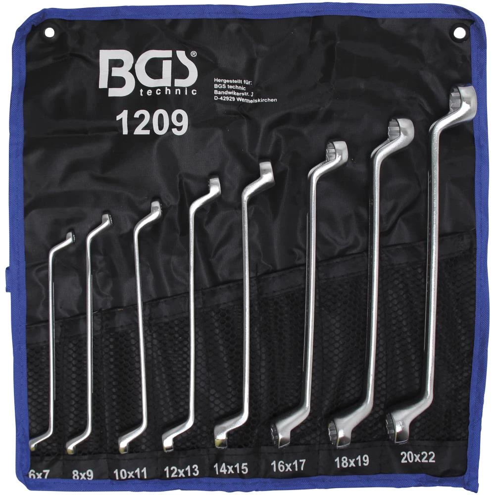 Dobbelt-ringnøgler 6-22 mm sæt 8stk Dobbelt-ringnøgler 6-22 mm sæt 8stk