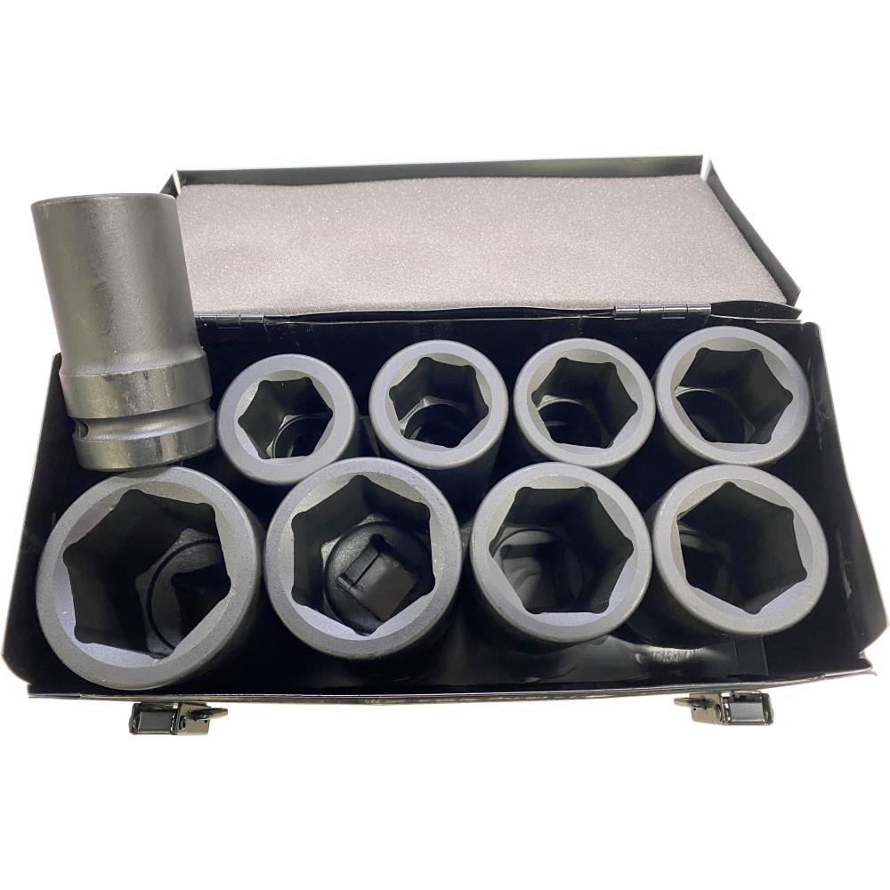 Slagtopsæt lange 1″ 4kt. 27-50mm, 9 stk Slagtopsæt lange 1″ 4kt. 27-50mm, 9 stk