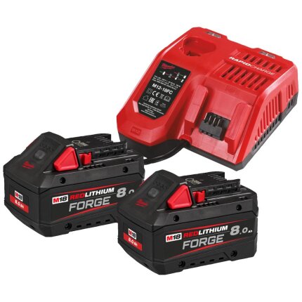 Startsæt M18: 2×FB8 + lader M12-18FC, FORGENRG-802
