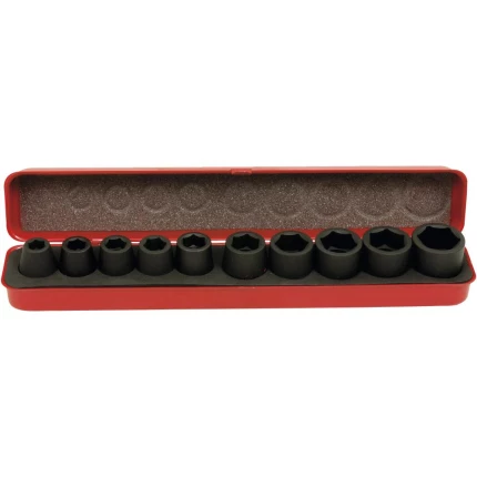 Slagtoppesæt 1/2″ 6kt 10-24 mm 10 dele