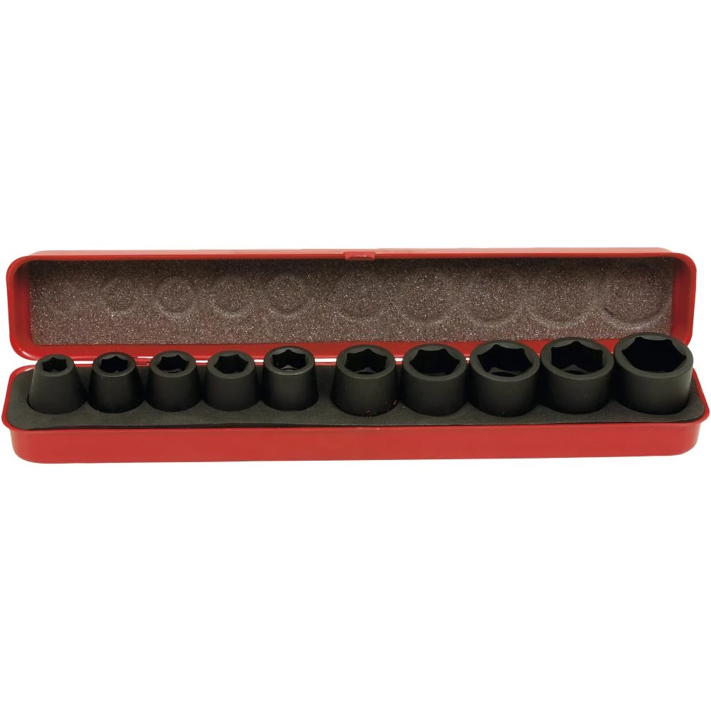 Slagtoppesæt 1/2″ 6kt 10-24 mm 10 dele Slagtoppesæt 1/2″ 6kt 10-24 mm 10 dele