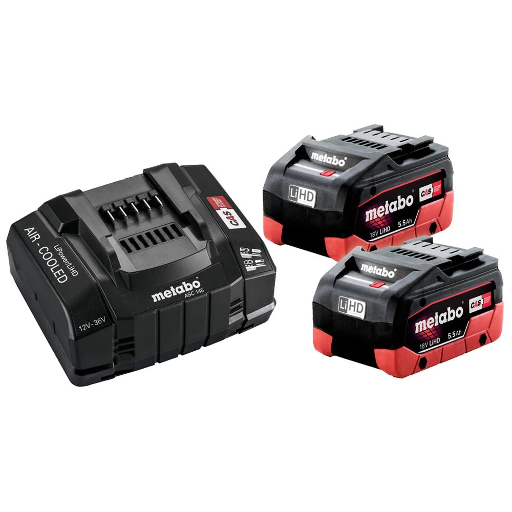 Batterisæt med 2×18V/5,5Ah LiHD + lader ASC 145 Batterisæt med 2×18V/5,5Ah LiHD + lader ASC 145