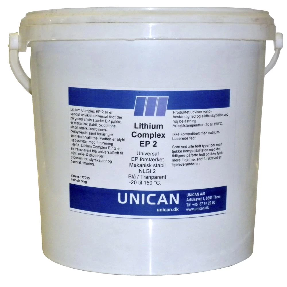 Unican Lithium Complex EP2 universalfedt 5kg Unican Lithium Complex EP2 universalfedt 5kg