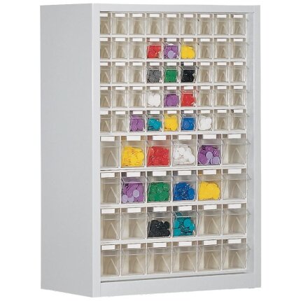 WEZ tiltboks 665×250×2000mm, 4×6+9×5 rum, grå