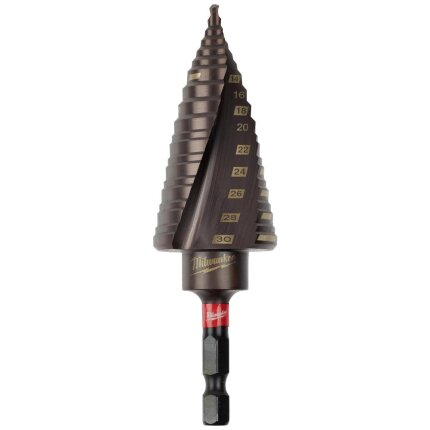 Trinbor TiAlN med 1/4″ 6kt skaft, 4-30mm, 12 trin