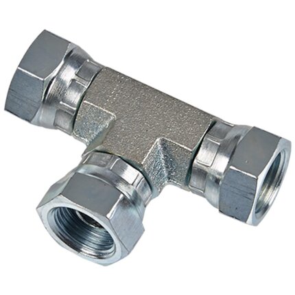 Hydraulisk tee BFFF BSP indv. 60° tommer