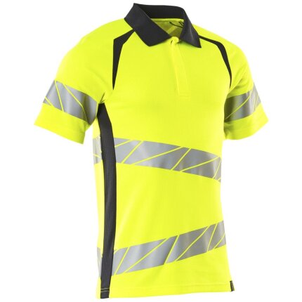 Poloshirt hi-vis rød/mørk marine XL
