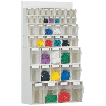 WEZ tiltboks t/væg 600×185×960mm, 44 rum, grå