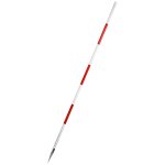 Landmålerstok rund rød/hvid m/pladespids 1,6mtr
